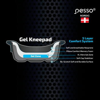 Pesso KP10 наколенники, GEL+MEMORY пена, черные, STD, 0.1kg (KP10)