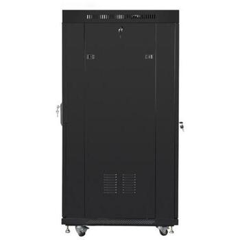 Lanberg Напольный монтажный шкаф 19 дюймов 22U FF01-8822-23BL, 800 кг, 800x800 мм, ЖК-дисплей, перфорированная дверь (FF01-8822-23BL)