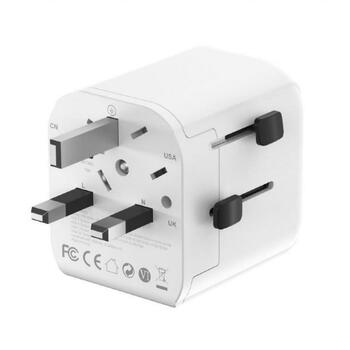 Gembird strāvas adapteris TPA-EU1A1C20-01-W 20W, 2 USB porti, EU Schuko, GaN tehnoloģija, 20W PD, 18W QC 3.0, 10A fuse (TPA-EU1A1C20-01-W)