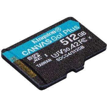 Kingston 512GB microSDXC Карта SDCG4/512GB, 512GB, 200MB/s, A2, U3, V30, SD адаптер (SDCG4/512GB)