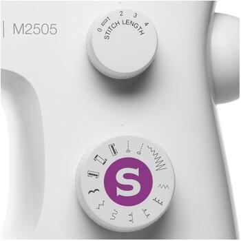 Singer Šujmašīna M2505, 10 šuvju, 750 šuvju minūtē, regulējams šuvju garums, regulējams preses spiediens (M2505)