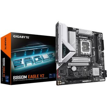 Gigabyte B860M EAGLE V2 mātesplate, Intel Core Ultra, 6+1+2 fāzes VRM, līdz 9066MHz DDR5, 2*M.2, 2.5GbE LAN, USB 3.2 Gen 1 (B860M EAGLE V2)