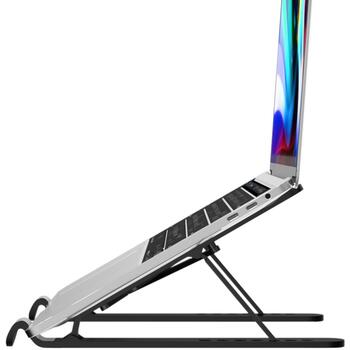 Sbox klēpjdatora statīvs CP-08, 15,6 collas, 15° - 45°, 185x260mm, 165g, plastmasa (CP-08)
