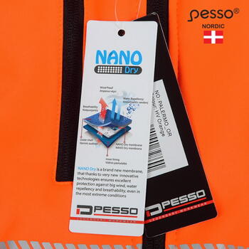 Pesso Hi-vis softshell jaka PALERMOOS, 8000 mm, 5000 g/m²/24 h, 100% poliesteris, regulējami piedurkņu gali (PALERMOOS)