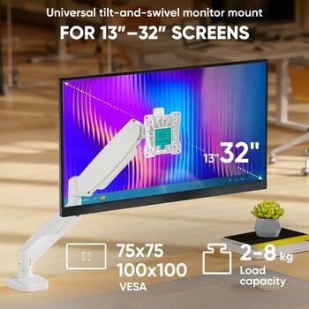 Onkron аксессуар для монитора G80-W, максимальная нагрузка 8 кг, минимальный размер экрана 33 см (G80-W)