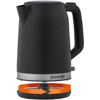 Gorenje Чайник K17SPB, 2200 W, 1.7 L, 360° поворотная база, пластик, черный, автоматическое отключение, индикатор уровня воды (K17SPB)