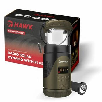 Hawk Портативное ручное радио HWRDI430GN, FM/AM, Bluetooth, Функция внешнего аккумулятора, Фонарь, SOS, 10W (HWRDI430GN)