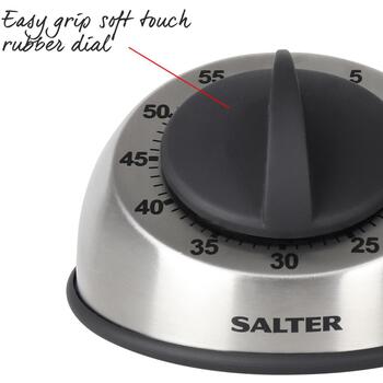 Salter Virtuves taimeris 338 SSBKXR8EU16, 60min, nerūsējošais tērauds, gumijas rokturis, skaļa zvana skaņa (338 SSBKXR8EU16)