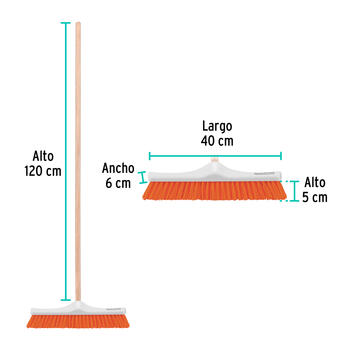 Tīrīšanas birste 40 cm ar koka rokturi 120 cm Klintek ® CEPI-40 TRUPER (CEPI-40)