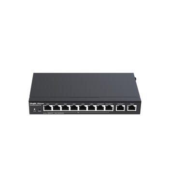 Ruijie Все-в-одном Шлюз Маршрутизатор RG-EG310GH-P-E, 1.5Gbps, 350 пользователей, 8 PoE, 4 WAN, 64 VPN, Черный (RG-EG310GH-P-E)