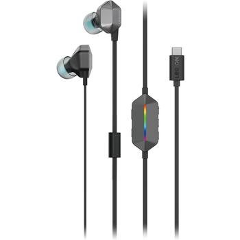 Lenovo RGB spēļu austiņas E510 GXD1N40797, 32Ω, -38dB, 7.1 kanālu virtuālā apkārtējā skaņa, USB-C, RGB apgaismojums (GXD1N40797)