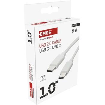 Emos USB кабель SM7027W, 1м, белый, 2.0, 60W, 3A, 480Mbit/s, C-C, PVC (SM7027W)