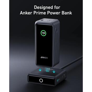 Anker Prime зарядная база для Power Bank A1902311, 100W, черный, 3xUSB, 1xPogo, GaN, LED индикатор (A1902311)