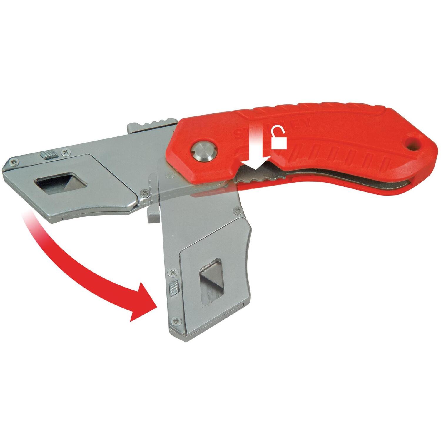STANLEY 0-10-243 складной предохранительный нож, 170mm, 15mm, ABS, самовтягивающееся лезвие, замена без инструмента (0-10-243)