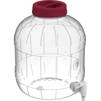 Browin Многофункциональная банка с краном 602508, 8л, без BPA, Ø100, 6 крючков, с крышкой (602508)