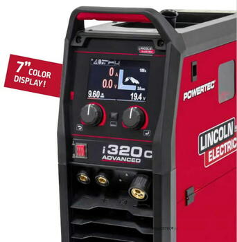 Lincoln Electric MIG/MAG metināšanas iekārta Powertec i320C Advanced K14287-2, 400V, 10-320A, 0,6-1,6mm, TFT 7