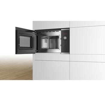 Встраиваемая микроволновая печь с объёмом 20 л и мощностью 800 Вт BFL523MS0 Нержавеющая сталь/Чёрный Bosch (BFL523MS0)