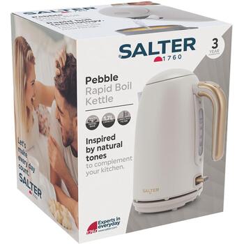Salter Чайник EK6085OBVDE, 1.7л, 3000Вт, кремовый, 360° поворот, индикатор уровня воды, автоотключение, защита от перегрева (EK6085OBVDE)