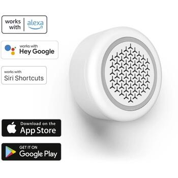 Hama WiFi Сигнализация 001765900000, 97.4dB, WiFi, CR123A, Hama Home, Датчик влажности и температуры, Управление громкостью (001765900000)