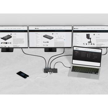 Sandberg USB-C 13in1 док-станция Pro 136-61, 100W, 2xHDMI, 1xDP, 3xUSB 3.0, 1xUSB-C 3.1, 1xRJ45, 1xAudio, 1xSD, 1xMicroSD (136-61)