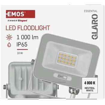 Emos LED-прожектор GLARO ZS2214W, 10 W, 1000 lm, IP65, нейтральный белый, алюминий, 120°, 20 000 ч (ZS2214W)