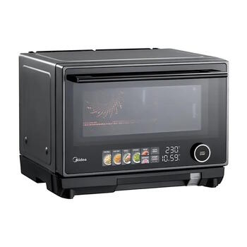 Brīvi stāvoša konvekcijas un grila mikroviļņu krāsns universālai gatavošanai ar 25 L ietilpību 1000 W jaudu un melnu premium dizainu MSO25H Midea (MSO25H)