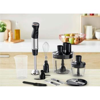 Tefal Погружной блендер HB67G830, 1000 Вт, 20 скоростей, Турбо режим, Черный/Нержавеющая сталь (HB67G830)