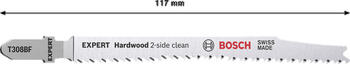 5 figūrzāģa asmeņi T308BF Hardwood clean, Figūrzāģiem EXPERT HARDWOOD 2-SIDE CLEAN T308BF FIGŪRZĀĢA ASMENS, 2608900544, BOSCH (2608900544)