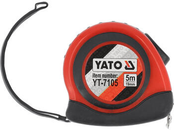 Yato Mērlente YT-7105, 5m, 19mm, tērauds, ABS korpuss, gumijas rokturis, magnētisks āķis, II klase (YT-7105)