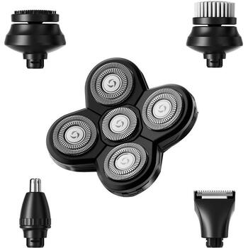 Manta Matu un bārdas trimmeris HS-01BK, 5 uzgaļi, IPX7, USB-C, 3 garuma iestatījumi, 90min uzlāde, 90min darbība (HS-01BK)
