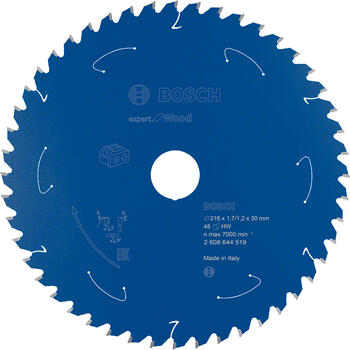 Expert for Wood 216x30x1.7/1.2x48T, Paneļzāģiem EXPERT FOR WOOD BEZVADU ZĀĢIEM PAREDZĒTS RIPZĀĢA ASMENS, 2608644519, BOSCH (2608644519)
