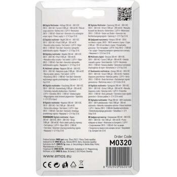 Emos Мультиметр MD-110 M0320, 2000µA-200mA, 200-300V AC, 200mV-300V DC, 200Ω-2MΩ, 3,5 цифровой дисплей, в комплекте 12V (M0320)