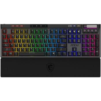 Msi Клавиатура STRIKE PRO W SILENT US RGB LED, 4200mAh, 1500ч, беспроводная, USB Type-C, черная, эргономичная (STRIKE PRO W SILENT US)