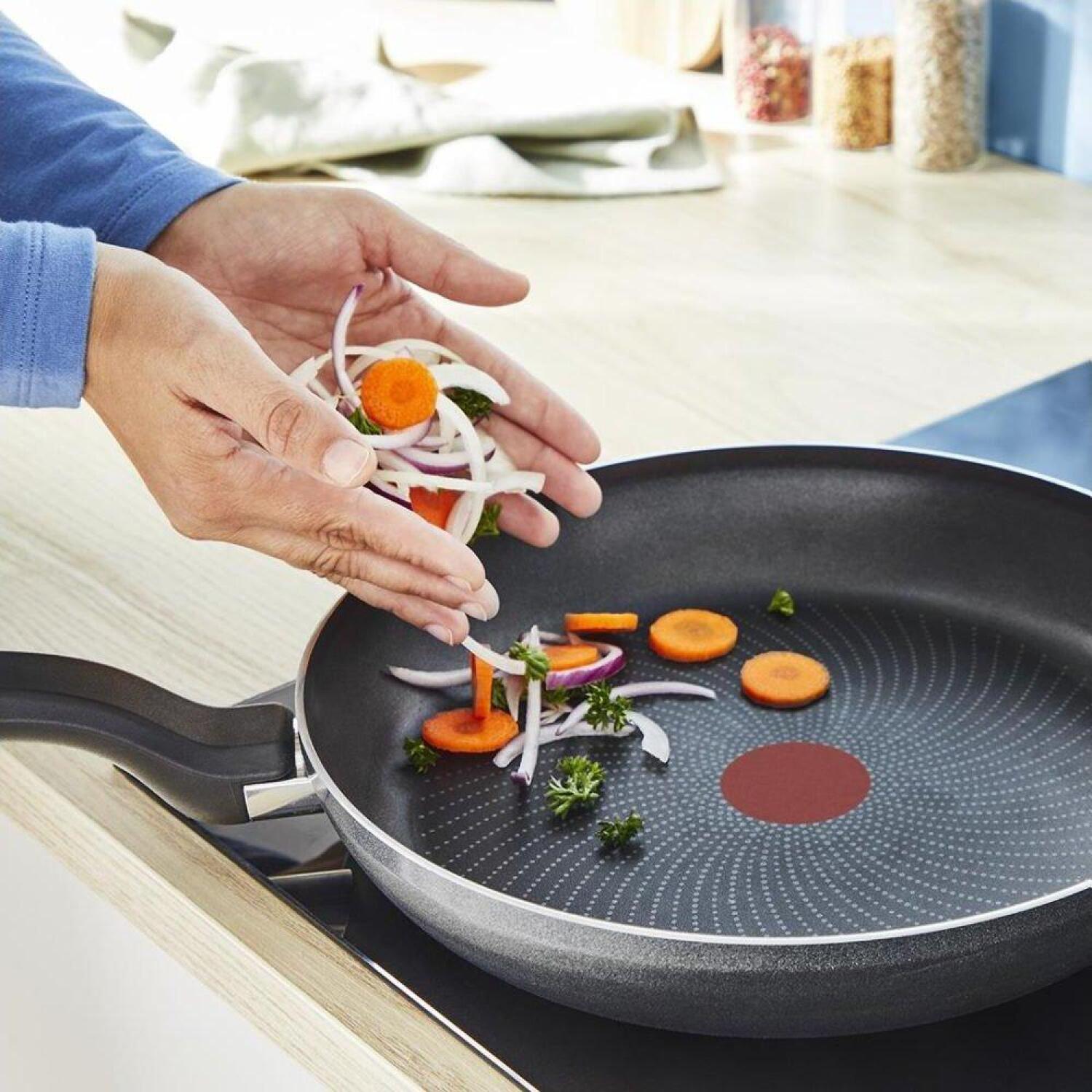 Tefal So'Light сковорода H0560842, 32см, подходит для индукционной плиты, серый, фиксированная ручка, антипригарное покрытие (H0560842)