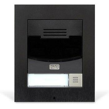 2N ieejas panelis IP Solo 9155301BS melns, HD kamera, 1 poga, 107 x 130 x 28 mm (9155301BS)
