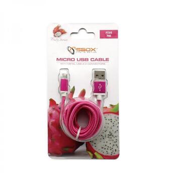 Sbox USB кабель USB-10315P, 1,5 м, 2.0, USB A, Micro-USB B, мужской, прямой, 480 Мбит/с, розовый (USB-10315P)