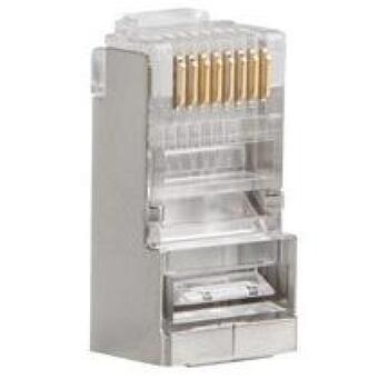 Lanberg RJ-45 разъем 8P8C PLS-5000, 100 шт., F/UTP, прозрачный, нержавеющая сталь (PLS-5000)