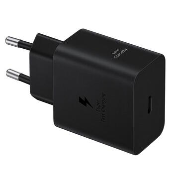 Super Ātrās uzlādes universāls lādētājs 45W USB-C PD 3.0 PPS 2.0 5–20V 3A telefoniem un planšetēm melns SM-EPT4511NBEGEU Samsung (SM-EPT4511NBEGEU)