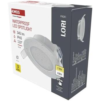 Emos LED прожектор LORI ZV1163, 4,5 Вт, 345 лм, IP65, 110°, 2700/4000 K, встраиваемый, пластик (ZV1163)