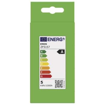 Emos LED лампочка FILAMENT A60 ZF5157, 5 W, 1 060 lm, 230 V, 50 000 часов, E27, теплый белый, 360°, 4 чипа (ZF5157)