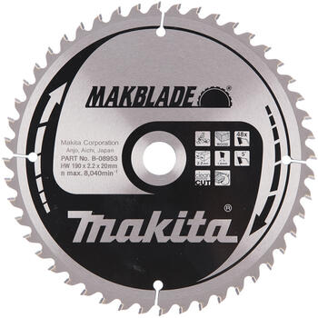 Zāģripa 190x20x2.3mm, 5°, 48 zobi B-08953 Makita (B-08953)
