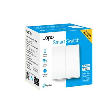 TP-Link Tapo S220 умный световой двухклавишный выключатель 1-путевой 250 V~ 50/60 Hz 4 A 600 W LED 868 MHz Белый (TAPOS220)