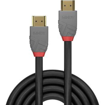 Lindy HDMI кабель 36962, 1 м, 18 Гбит/с, 4096 x 2160, 2.0, прямой разъем, золотые контакты, PVC, черный/серый (36962)