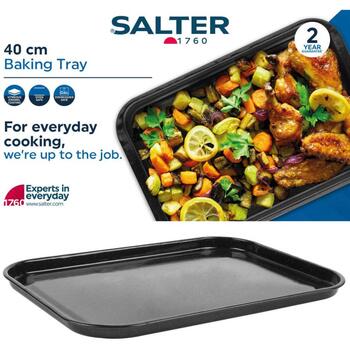 Salter Противень BW12813EU7, 40см, 230°C, черный, стеклянная эмаль, 1 противень, можно мыть в посудомоечной машине (BW12813EU7)
