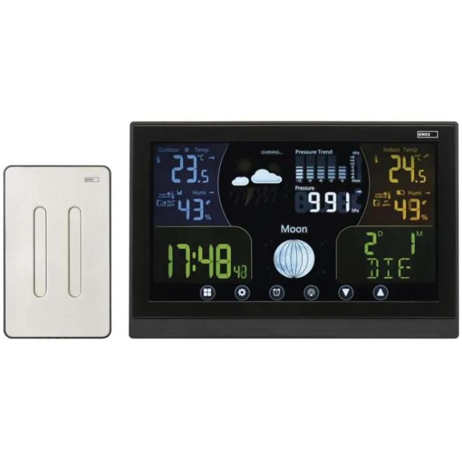 Emos Домашняя беспроводная метеостанция E6018, 2x1,5V AAA, 3x1,5V AAA, 100m, 433MHz, DCF, LED подсветка (E6018)