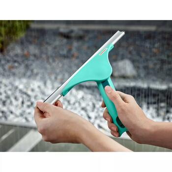 Leifheit Window Slider XL 1051426, набор для мытья окон, телескопическая ручка 145-415см, салфетка из микрофибры, 40см (1051426)