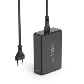 Hama 00201978 зарядная станция, 3xUSB-C/2xUSB-A, 140 Вт, GaN, PD/QC, 1.5 м, черный (00201978)