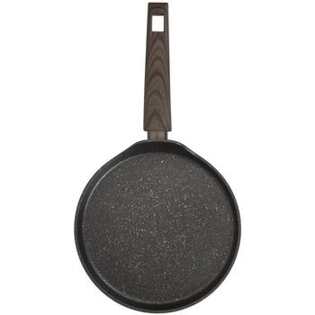Resto Сковорода для блинов 93025, 24 см, 440 мм, 700 г, матовая коричневая, PFLUON, деревянная ручка, индукционная, 1 шт. (93025)