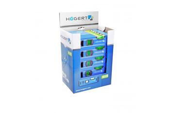 Hogert HT4M001-D уровень, 20см, 2 пузырька, алюминий, +/-0.5мм/м, ударопрочные наконечники (HT4M001-D)