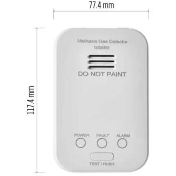 Emos Газовый детектор GS869 P56450, 36,3×117,4×77,4мм, 5 лет, 230V AC, 0–95%, IPX2D, >85dB, оптический и звуковой (P56450)